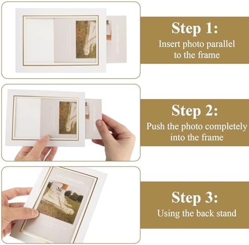 50Pcs White Paper Picture Frames 4x6 with Easel