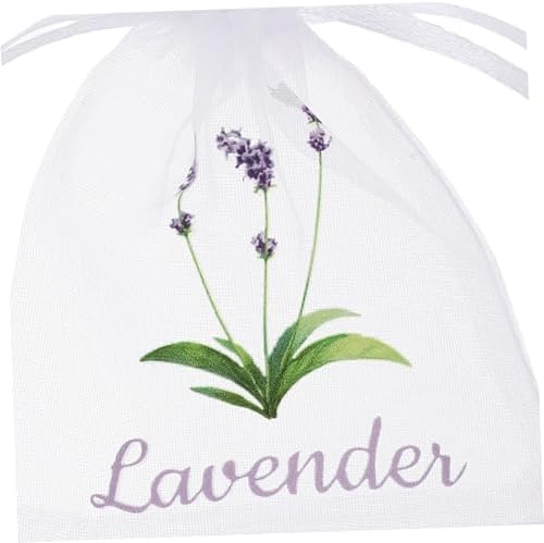 20pcs White Lavender Sachet Bags with Drawstring for Home Fragrance Storage