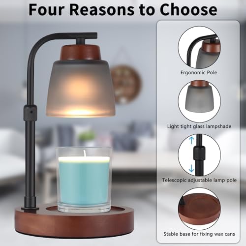 Dimmable Candle Lamp Warmer with Adjustable Height for Jar Candles