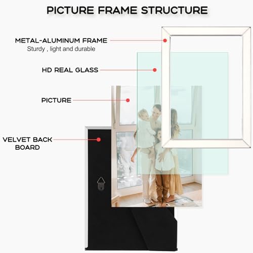 Frametory Enamel Frame 5x7 Silver Metal Edge Set of 2