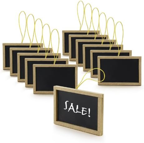 New Star Foodservice Rectangle Black Mini Chalkboard Set of 12