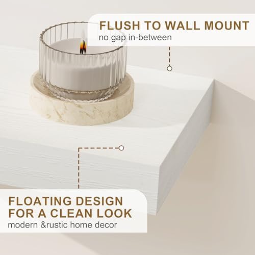 Fun Memories 24 Inch Floating Shelves Set of 2 White
