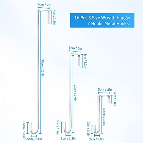 Hotop 16 Piece Christmas Wreath Hanger Hooks Over Door