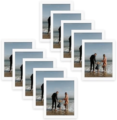 Golden State Art 8x10 White Photo Frame Set of 10