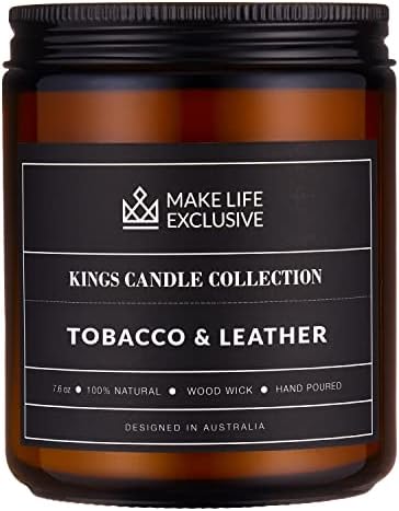 Tobacco Leather Scented Jar Candle for Men
