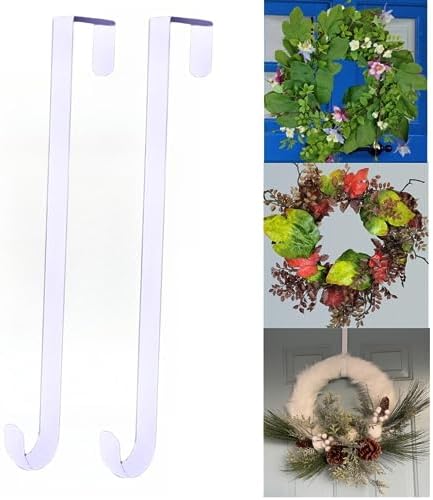 15 Inch Heavy Duty Metal Wreath Hanger 2Pcs White
