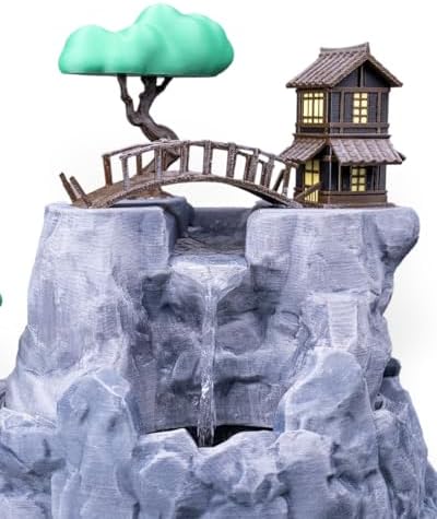 Japanese Style Tabletop Water Fountain with LED Light