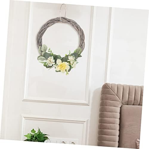 2pcs Christmas Woven Decoration for Wreaths Natural Gray Rattan Frame