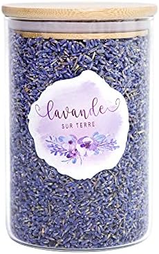 4 Cups Lavender Flower Buds in Small Glass Bottle