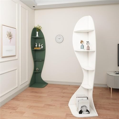 4-Layer Wood Corner Bookcase Storage Display Rack for Living Room