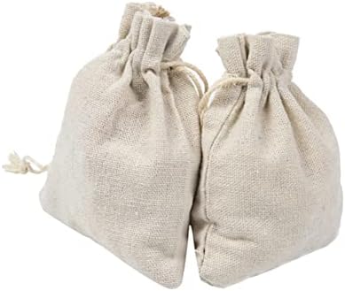 SHOWERORO 4pcs Cotton Drawstring Sachet Bags for Tea and Fragrance
