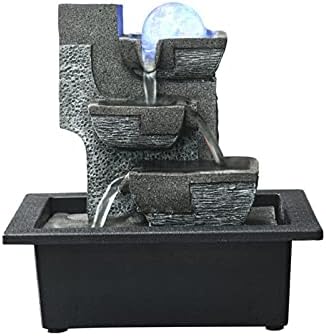 HASMI Tabletop Fountain with LED Crystal Ball for Office and Home Decor