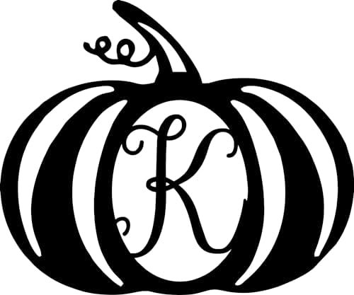 DistinctAndUnique Halloween Pumpkin Monogram Door Hanger