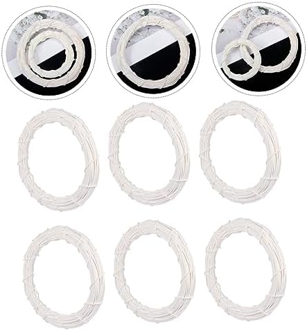 6pcs Rattan Door Hanging DIY Wreath Hanger Jute Twine Front Door Wall Decor