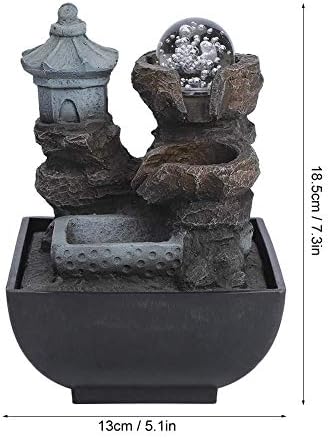 Zerodis Water Fountain Indoor LED Tabletop Fountain Decoration Gift