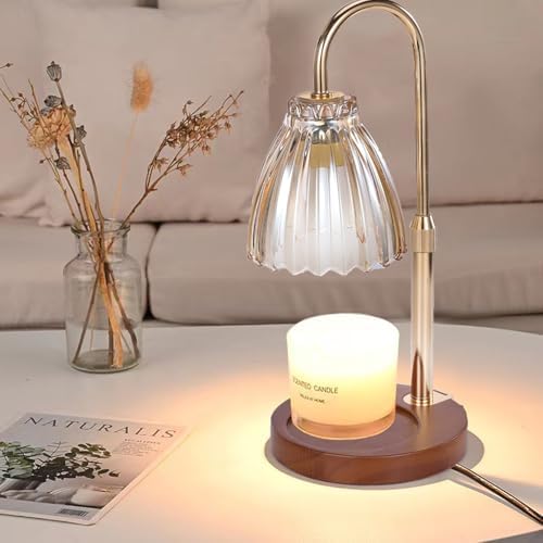 Electric Timer Candle Warmer Light with Adjustable Height and Dimmable Feature