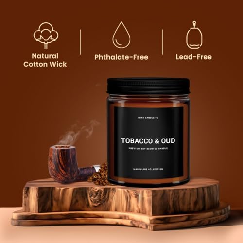 1OAK Tobacco Oud Scented Candle Jar 7oz 40hr Burn Time Soy Wax