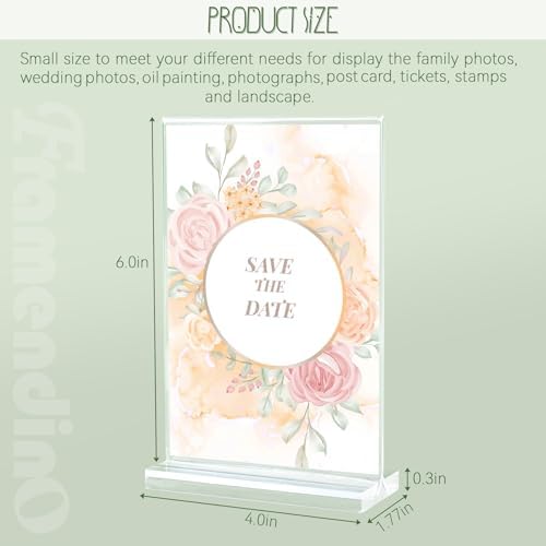 Framendino 6 Pack Clear Acrylic T-Shape Photo Frame Holders