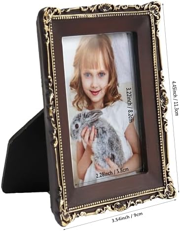 Hymmah Mini Wallet Picture Frame Ornate Resin Easel Hook Display