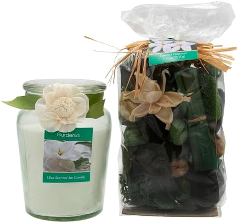 Classic White Gardenia Jar Candle and Potpourri Set