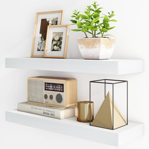 Fun Memories 24 Inch Floating Shelves Set of 2 White