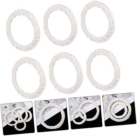 6pcs Rattan Door Hanging DIY Wreath Hanger Jute Twine Front Door Wall Decor