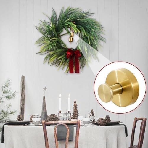 2 Pack Stainless Steel Wreath Hanger - Front Door Garland Hanger with Suction Cup