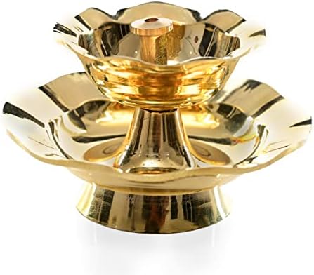 Aditri Creation Small Lotus Brass Oil Lamp 3 Inches