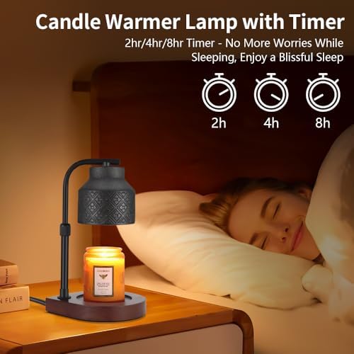 Dimmable Candle Warmer Lamp with Timer and Adjustable Height