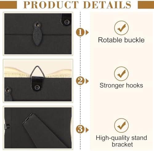 3 Pcs Vintage Gold Trim Photo Frames with Easel and Hooks