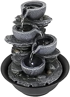 Naturefalls Indoor Tabletop Water Fountain 106 Inch 4 Tier with LED Light