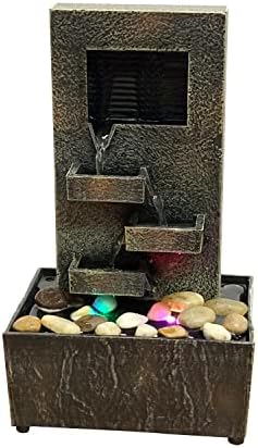 Natures Mark Slate Tiered Water Fountain with LED Lights