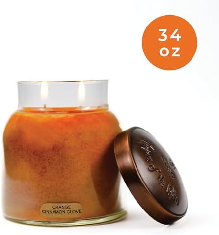 A Cheerful Giver Orange Cinnamon Clove 34oz Candle Jar with Lid