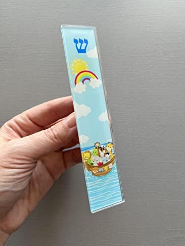 Childrens Mezuzah Scroll Case with Rainbow Design