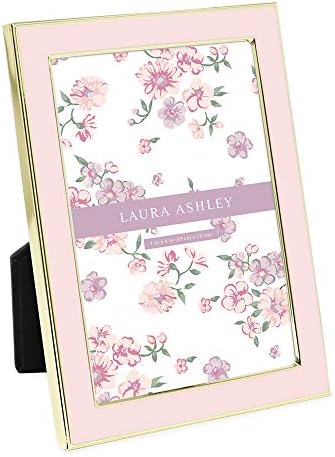Laura Ashley 4x6 White Enamel Picture Frame with Silver Edges