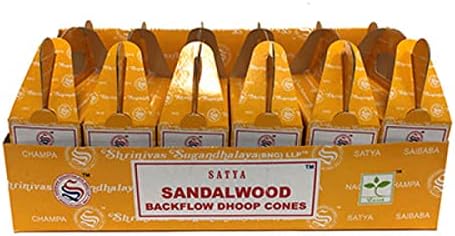 Satya Backflow Cones 6 Pack Sandalwood 24pc Box