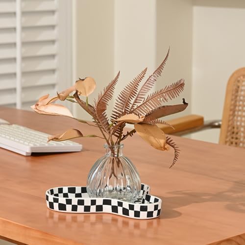 Abzo Artificial Eucalyptus Plants in Glass Vase