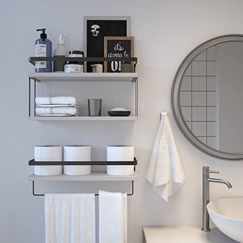RICHER HOUSE 21 Tier Floating Wall Shelves Set of 2 - White