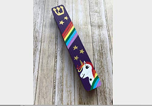 Lea Joelle Hamsa and Mezuzah Rainbow Unicorn Purple Gift