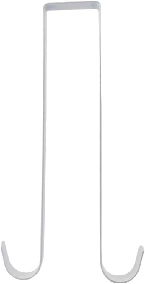 12 Inch Double Side Wreath Hanger - Over The Door Metal Hook for Christmas Wreath - Black and White