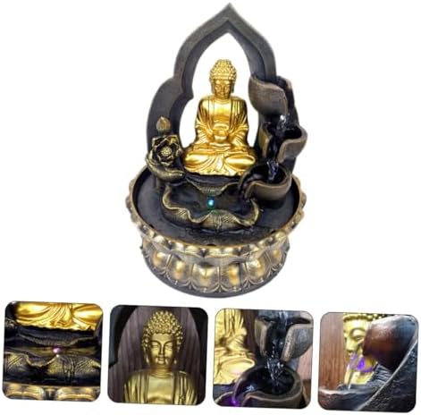 Buddha Statue Resin Tabletop Water Fountain Decor