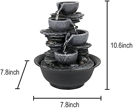 Naturefalls Indoor Tabletop Water Fountain 106 Inch 4 Tier with LED Light