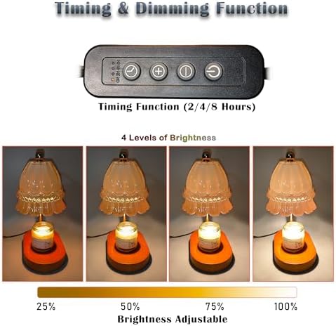 Fragrance Candle Warmer Lamp with Timer Dimmer and Adjustable Height