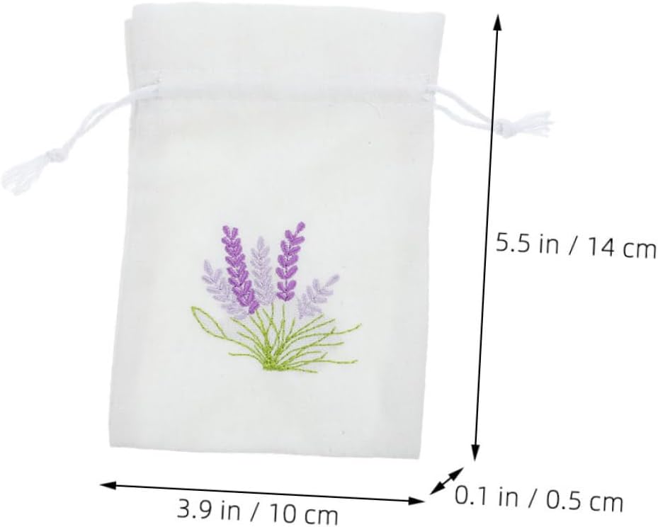 HEALLILY 5pcs Decorative Drawstring Lavender Scented Pouches