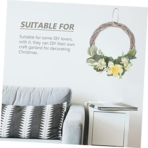 2pcs Rattan Garland DIY Wreath Door Hanger Christmas Decor Prop