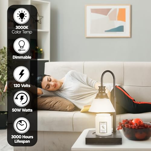 VISUAL DIGESTION Candle Warmer Lamp for Large Jar Candles - Electric with Timer and Dimmable 3000K