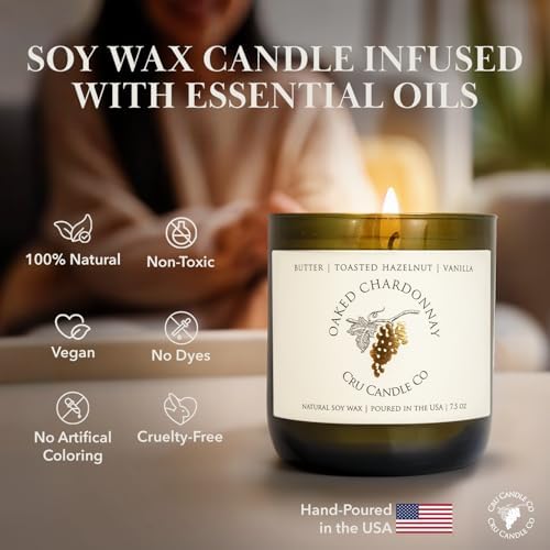 Cru Wine Scented Candles Oaked Chardonnay Luxury Decor