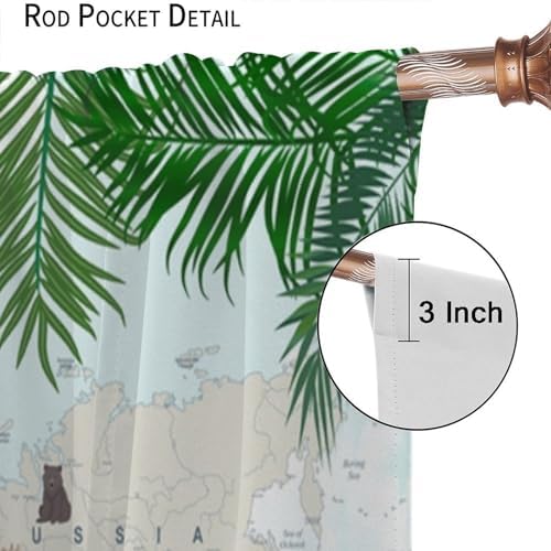 Cute Cartoon Map Curtains for Kids
