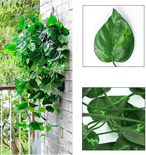 180 Feet 24 Pack Fake Greenery Hanging Garland Ivy Leaf Plants Vine Leaves Fake Flowers Foliage