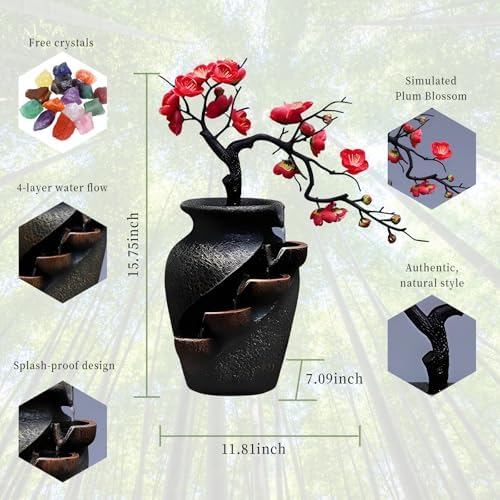 CYLLYKGIFT 10PCS Natural Crystals Indoor Fountain Pot for Home Decor